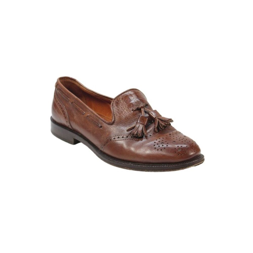Russell & Bromley Womens Leather Dotted Butterfly Loafer Shoes Brown Size 6.5